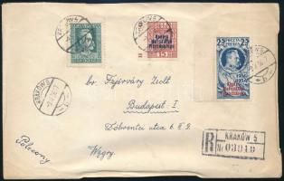 1936 Ajánlott levél Budapestre Krakkóból / Registered cover to Budapest KRAKOW