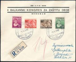 1938 Ajánlott helyi levél alkalmi bélyegzéssel / Registered local cover with special postmark BEOGRAD