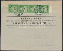 1946 (27. díjszabás) Külföldi levél 1.600.000AP túlbérmentesítéssel Svájcba, 500 ezer AP kettős fogazással / Cover with 1.600.000AP overfranking to Switzerland BUDAPEST