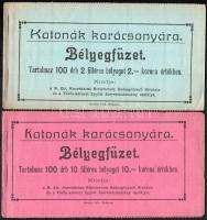 1915 Hadsegélyező hivatal Katonák Karácsonya 2 db   nem teljes segélybélyeg füzet 78 db 2f ill. 70 db 10f segélybélyeggel