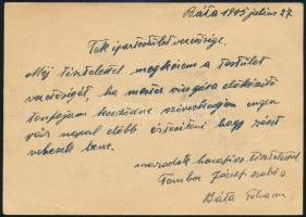 1945 (2. díjszabás) Cenzúrázott levelezőlap 5 db infláció előtti bélyeggel / Censored postcard with ...