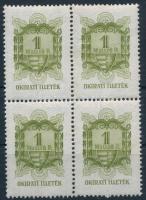 1945 1 millió P okirati illetékbélyeg négyestömb (320.000) / fiscal stamp block of 4