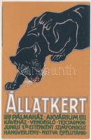 Budapest Székesfővárosi Állatkert reklámlapja: fekete párduc / Budapest Zoo advertisement art postcard: Black panther