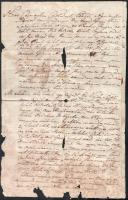 cca 1750 4 db hivatalos irat, bírósági, ítélet, levél. Felvidék, Nagyrév, stb