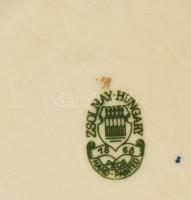 Zsolnay búzavirág mintás ékszeres tálka, jelzett, kis kopással, d: 12 cm