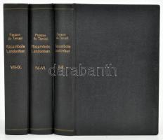 Pierre Alexis Ponson du Terrail: Rocambole Londonban I-IX. kötet (3 kötetben). Bp., 1875, Kertész József. Modern aranyozott gerincű egészvászon-kötés, az eredeti papírborítót bekötötték, néhány kötet papírborítója kissé foltos, helyenként néhány kevés lap kissé foltos, 2. kötet kötése megerősített.