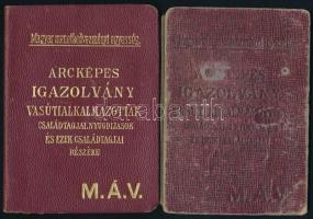 1941-1947 2 db Magyar Menetkedvezményi Egyesség fényképes MÁV igazolvány