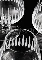 Cseh kristály likőrös pohár készlet. 6 db. Jelzés nélkül, hibátlan, m: 11 cm