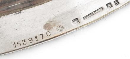 Christofle vastagon ezüstözött alpakka asztalközép. Jelzett, kopásokkal, némi ütődésnyommal, d: 34,5...