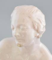 Kisfaludi Strobl Zsigmond (1884-1975): Törölköző nő. Mázas kerámia, jelzett, állán kopással, talpáná...