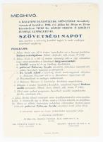 1938 Keszthely, meghívó a Balatoni Egyesületek Szövetsége napjára, hajtásnyommal