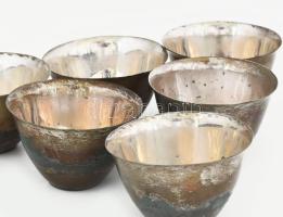 Ezüst (Ag) keleti kávés szett, bársonyborítású díszdobozban. Jelzés nélkül, nettó: 650g