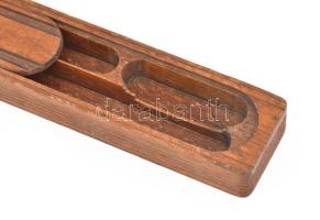 Antik faragott fa tollszertartó, h: 23 cm