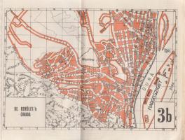 Budapest 21 térképe, utcanévjegyzékkel és idegenvezető címtárral.
Budapest, (1942). Fővárosi Közmun...