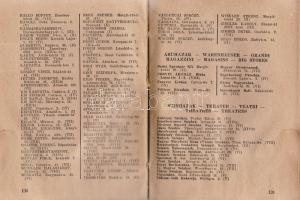 Budapest 21 térképe, utcanévjegyzékkel és idegenvezető címtárral.
Budapest, (1942). Fővárosi Közmun...