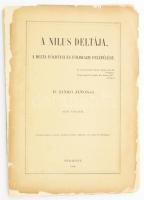 Dr. Jankó János: A Nilus deltája. A delta földtani és földrajzi felépülése. Bp., 1890, [M. Kir. Földtani Intézet] (Franklin-ny.), 2 sztl. lev.+ 227-341 p.+ (1) p.+ 4 t. Kiadói papírkötés, sérült borítóval, szétesett állapotban, tulajdonosi névbejegyzéssel.