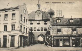 Rosenheim Mittertor gates with jeweller´s shop, Mittertor tobacco shop and bazar (EB)