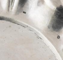 Ezüst (Ag) pecsenyés tálca, hólyagos peremrésszel, jelzett, 45x32 cm, nettó: 915g