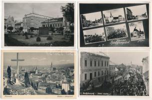 40 db RÉGI postatiszta fekete-fehér történelmi magyar város képeslap elcsatolt területekről, több duplikát / 40 pre-1945 unused black and white historical Hungarian town-view postcards, with duplicate copies