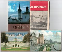 4 db MODERN külföldi képeslap sorozat tokban: 4 orosz és 1 kínai / 3 modern Russian and 1 Chinese postcard series in cases