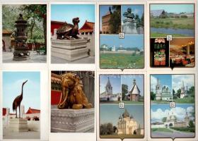 4 db MODERN külföldi képeslap sorozat tokban: 4 orosz és 1 kínai / 3 modern Russian and 1 Chinese po...