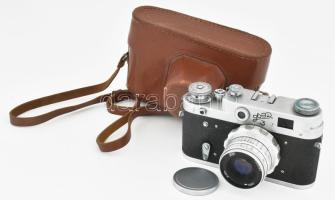 cca 1960-1970 FED-3 szovjet fényképezőgép, 35mm filmformátum, Industar 26 f/2.8 52mm objektívvel, er...