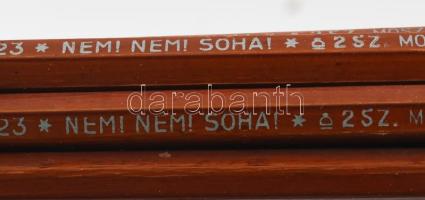 Nem! Nem! Soha! Iron, Schuler József RT Budapest irredenta nemzeti színű ceruza készlet, eredeti bon...