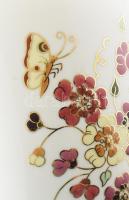 Zsolnay pillangó mintás nagy váza. Jelzett, hibátlan, bársonyborítású díszdobozban, m: 33,5 cm