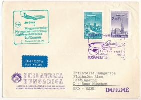 11 db MODERN MALÉV repülőgépes motívum képeslap borítékban + légi posta emlékbélyegzéssel