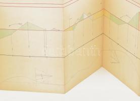1946 Sopron, kőből készült gát tervezése, számos hossz-szelvénnyel és egyéb tervrajzzal, feljegyzése...