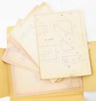 cca 1972-74 Budapest, Uvaterv É-D-i metró (M3) építési sokszorosított tervrajzai a Klinikák megállón...