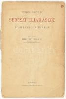 Hoyos János: Sebészi eljárások Ádám Lajos Dr. klinikáján. Sebestyén Gyula előszavával. Bp., én., Szent István-Társulat. Kiadói papírkötés, a címlap és az utána következő lap foltos, sérült gerinccel és szakadt borítóval.