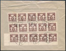 1919 Levél 15 db portó bélyeggel / Cover with 15 postage due stamps, RR!