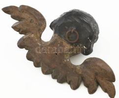 Angyal. cca XVIII. sz. közepe - második fele, magyar, faragott fa, blondel massza. Kopott, 38x15 cm