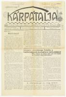 1935 Kárpátalja. Független, pártonkívüli, demokratikus hétfői hetilap. Szerk.: Nádas József, Kiss László. 1935. ápil. 8., II. évf. 15. sz. Berehovo (Beregszász), Haladás-ny., 4 p.