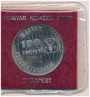 1983. 100Ft Cu-Ni "FAO - Több gabonát a világnak" műbőr tokban, tanúsítvánnyal T:UNC 
Ada...