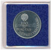 1983. 100Ft Cu-Ni-Zn "Széchenyi István" eredeti műbőr tokban, tanúsítvánnyal T:UNC (eredet...
