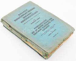 Horusitzky Henrik: Budapest Dunajobbparti részének (Budának) hidrogeológiája. Budapest, 1939. [,,Élet" ny.] 404 p. + 10 t Kiadói, szakadozott papírborítóval, a hátsó borító hiányzik, de a lapok jó állapotban, + 2 nagy méretű térkép melléklet. Szerkeszők: Pap Ferenc - Király Kálmán - Horusitzky Henrik. Rajzolták: Garami T., Pálfalvi Gy. és Zuna A. Kiad.: Bp., 1939. Polgármesteri II. Ügyosztály 91x120 cm egyenként.