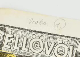 Józsa János (1936-2016): Vidámpark. Linómetszet, papír, jelzés nélkül. Próbanyomat "próba 1&quo...