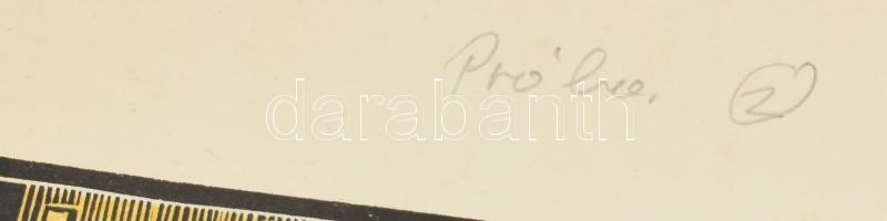 Józsa János (1936-2016): Vidámpark. Linómetszet, papír, jelzés nélkül. Próbanyomat "próba 2&quo...