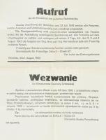 1942 Varsó zsidónegyed (Gettó) lakóinak élelmezésével kapcsolatos hirdetmény lengyel és német nyelven Reprint 60x50 cm