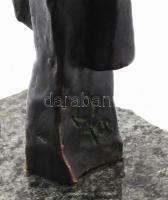 Kerényi Jenő (1908-1975): Golgota. 1972. Patinázott bronz, márvány talapzaton. Jelzett a jobb oldali...