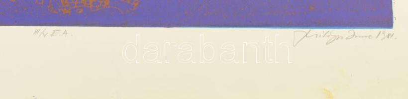 Szilágyi Imre (1942-): Mennyei Manó, 1981. Szitanyomat, papír, jelzett. Művészpéldány III./V E/A szá...