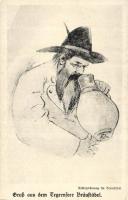 Tegernsee pub scene drawing