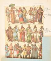 Racinet, A.: Le costume historique 2 füzet. + 18 db Mappa Illusztrációkkal más kiadványokból. Paris,...