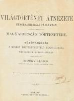 Bozóky Alajos: A világtörténet átnézete synchronistikai táblákban különös tekintettel Magyarország történetére. Középtanodák s minden történetkedvelő használatára. Winderlich Károly nyomán összeállította: - -. Buda, 1867, Nagel Bernát,(Emich Gusztáv-ny.), 92 p. Második kiadás. Benne három az előző tulajdonosa által belerakott térképpel, Közötte Magyarország földrajza és története írta Schönfeld Farkas Nagyvárad, é.n. Hollósy Lajos. Kihajtható kronológiai táblázat Korabeli vászonkötésben