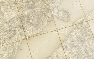 cca 1910 Balaton témájú térképek, 3 db: Zone 18 col. XVII/Zone 18. col XVIII./Zone 17 col XVIII/XIX....