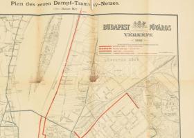 1885 Balázs Mór: Plan Plan des neuesten Dampf-Tramway -Netzes. (a legújabb gőzvillamos hálózat térké...