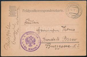 1916 Tábori posta levelezőlap / Field postcard K.u.k. Kreiskommando Grm. Milanovac + EP MILANOVAC