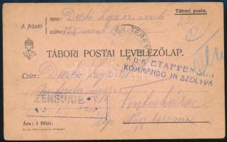 1915 Tábori posta levelezőlap / Field postcard K.U.K. ETAPPEN KOMMANDO IN SZOLYVA